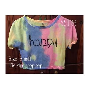 Tie-dye crop top “happy”